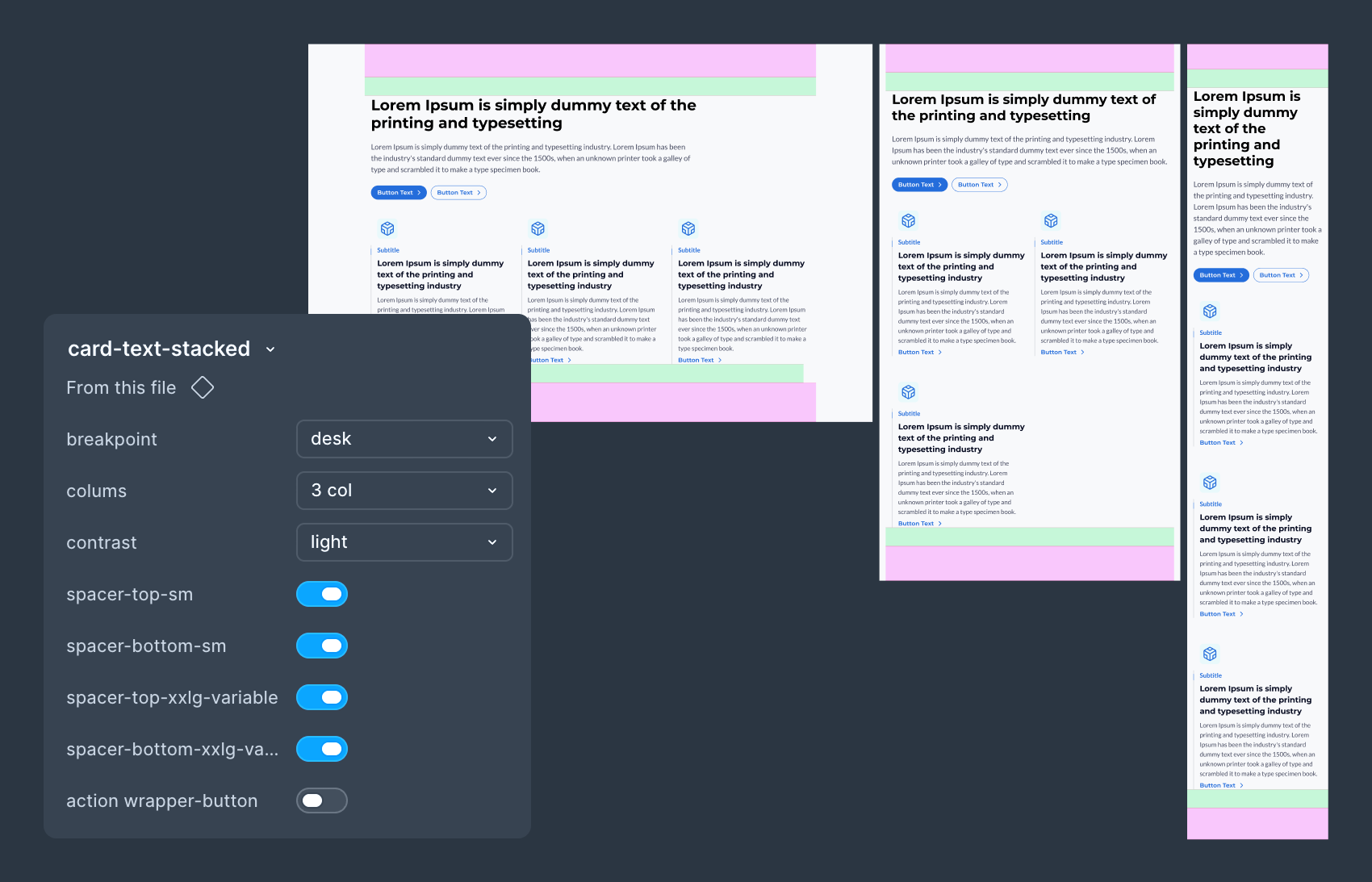 Constrained spacing options